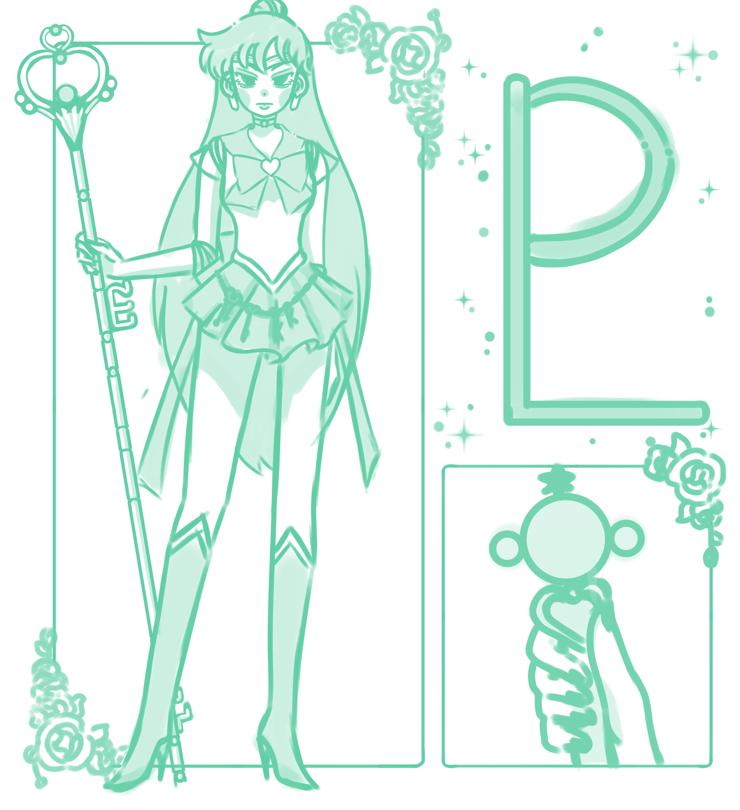 Sailor pluto sketch rlearntodraw