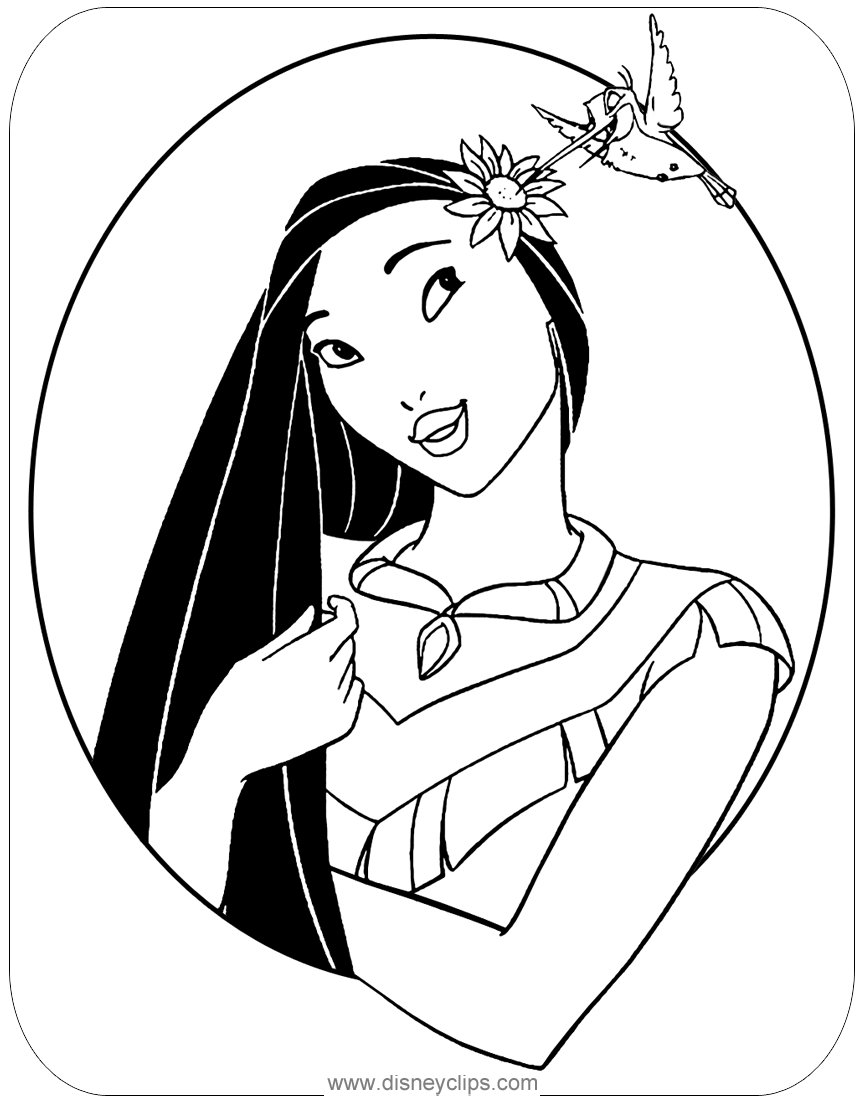 Free printable pocahontas coloring pages