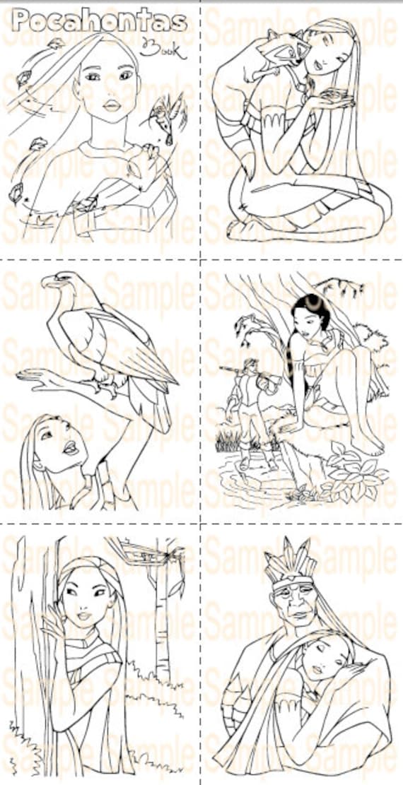 Pocahontas party favor printable pocahontas coloring book sheets pages pocahontas birthday party colors of the wind party theme ideas pdf