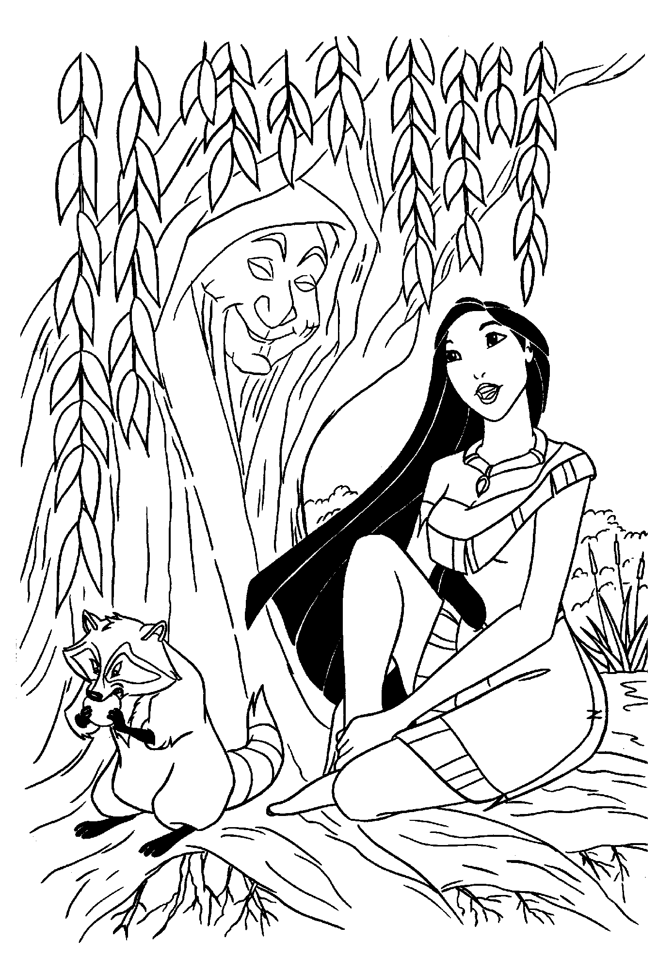 Image of pocahontas to print and color