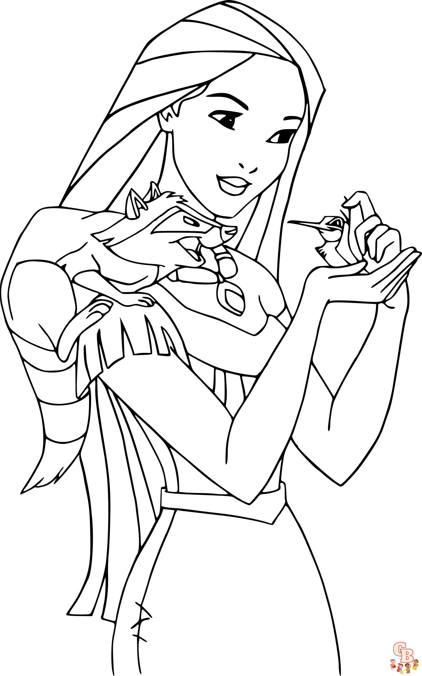 Enjoy with printable and free pocahontas coloring pages