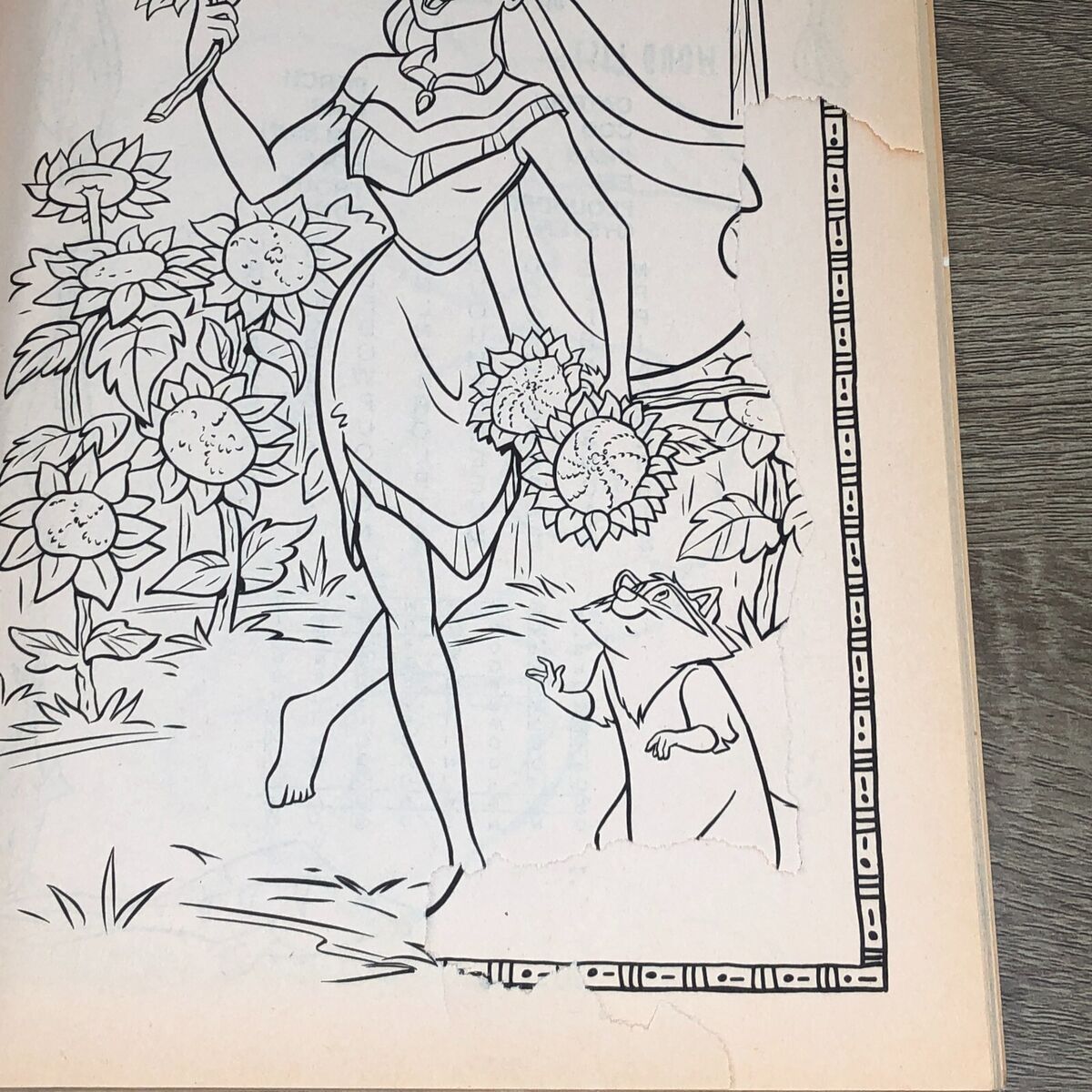 Disney pocahontas coloring book golden books vintage only one page damaged