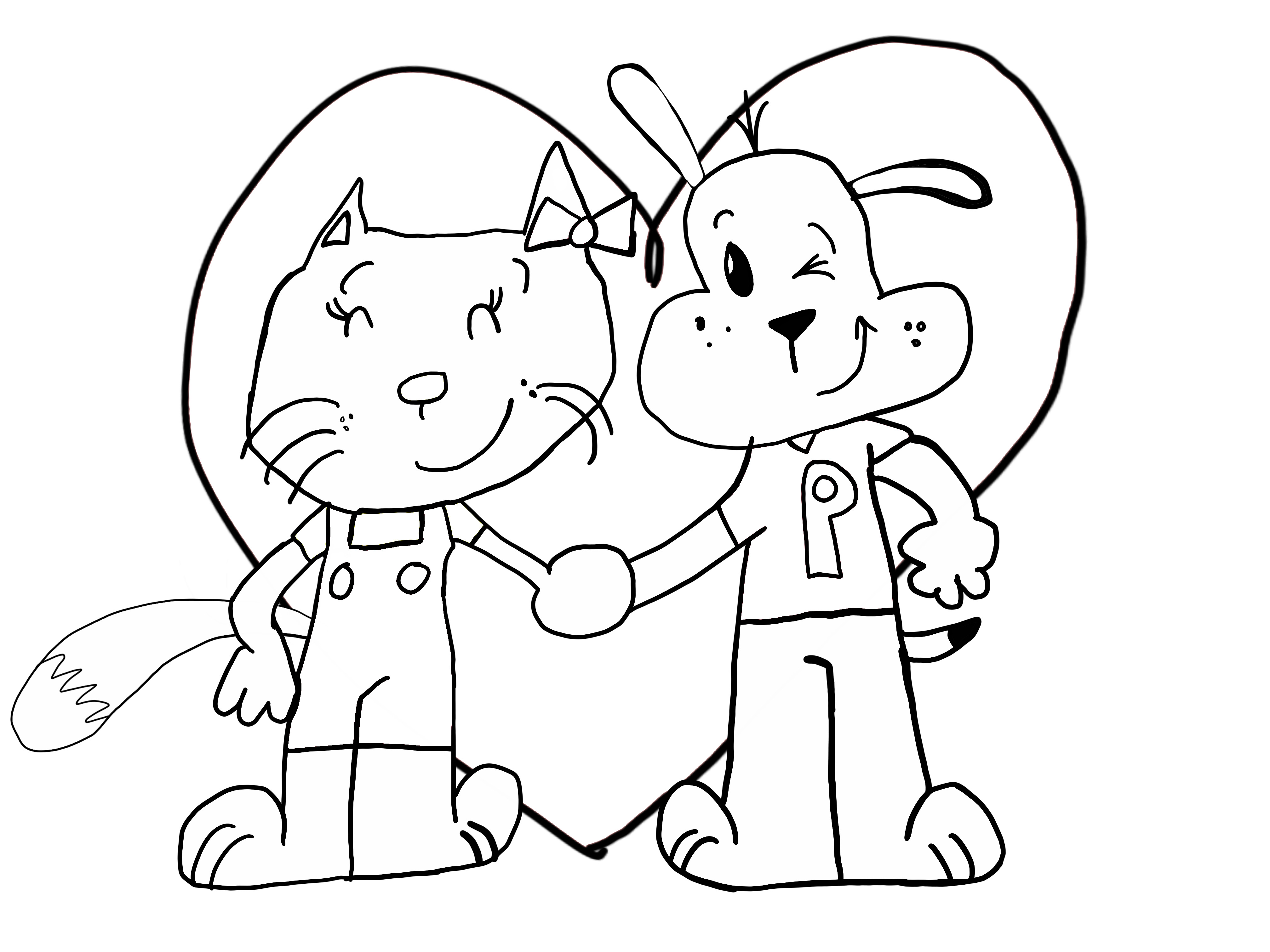 Coloring page fridays hello kitty and pochacco by rjtoons on