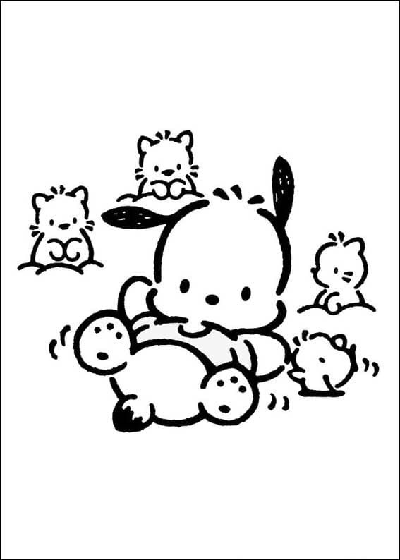 Funny pochacco coloring page hello kitty colouring pages hello kitty coloring cute coloring pages