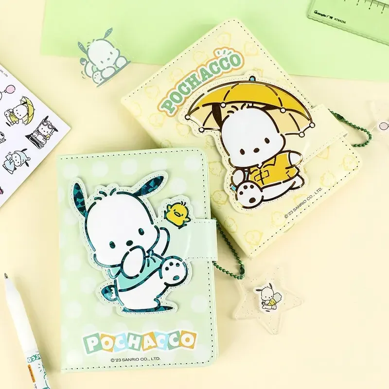 Genuine anrio pochacco leather notebook cute anime tudent color page diary kawaii cartoon magnetic buckle book chool upplie