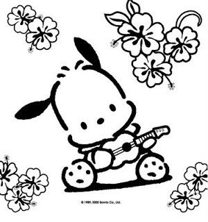 Pochacco hello kitty coloring cool coloring pages cute coloring pages