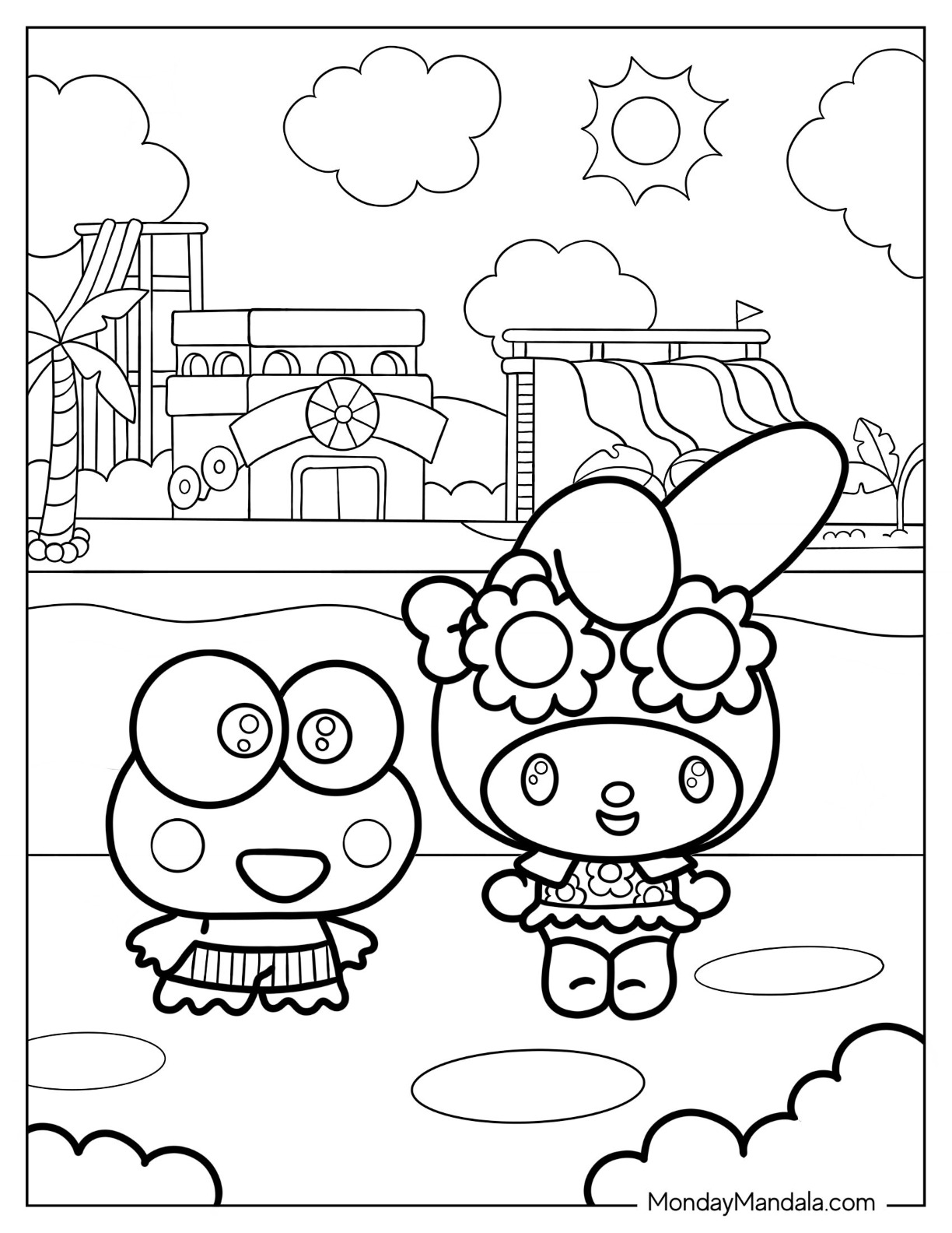 Sanrio coloring pages free pdf printables