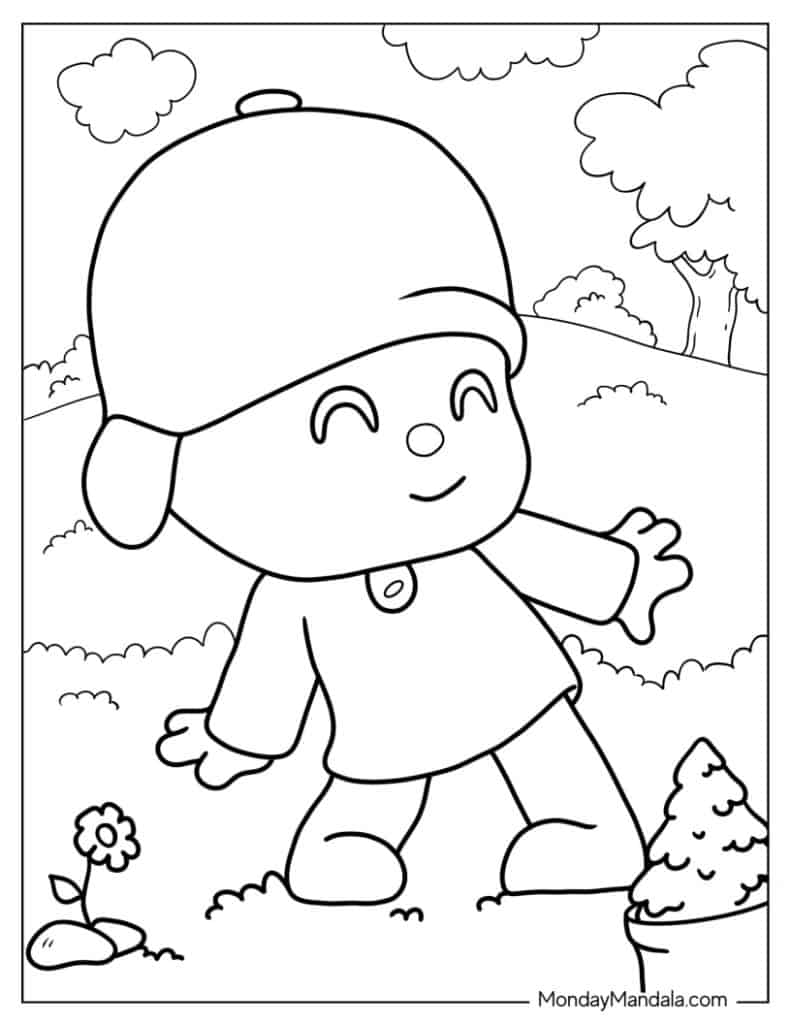 Pocoyo coloring pages free pdf printables