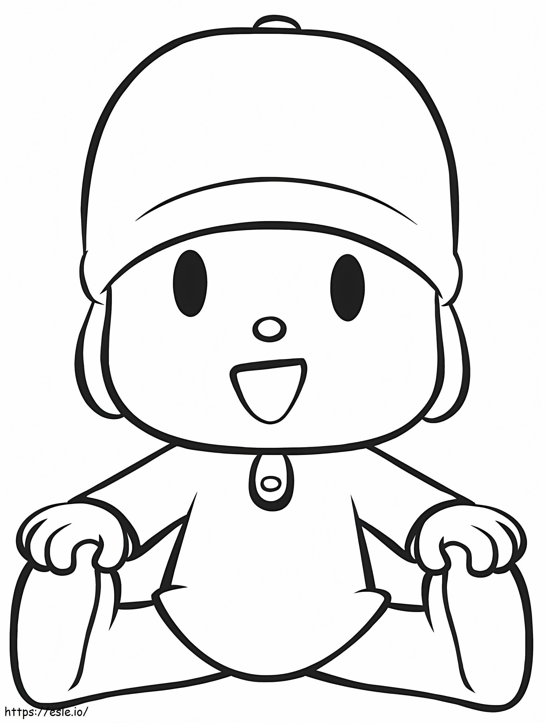 Friendly pocoyo coloring page