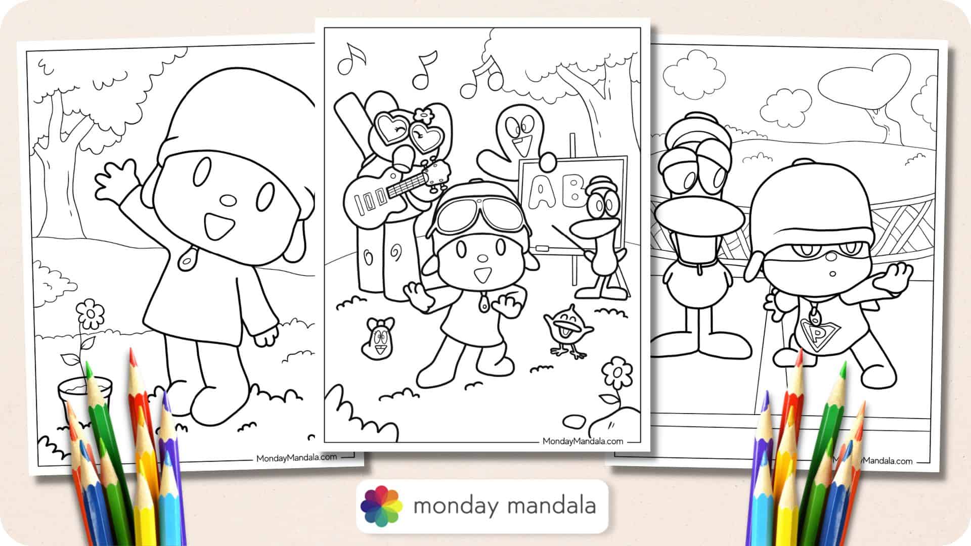 Pocoyo coloring pages free pdf printables