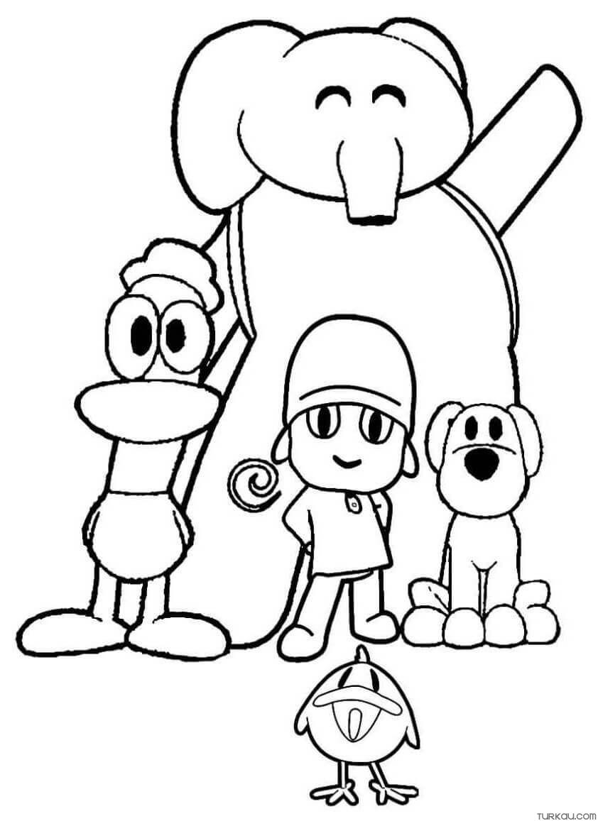 Cartoon pocoyo coloring page