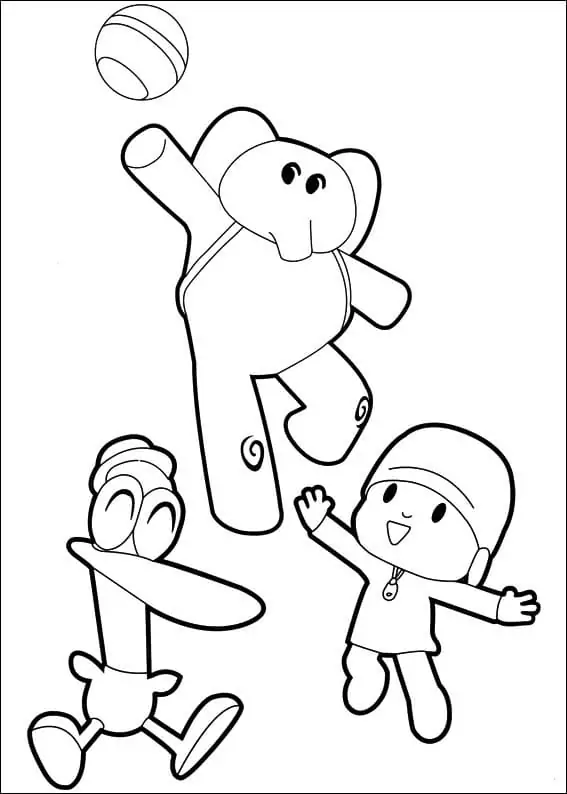 Pocoyo and friends coloring page