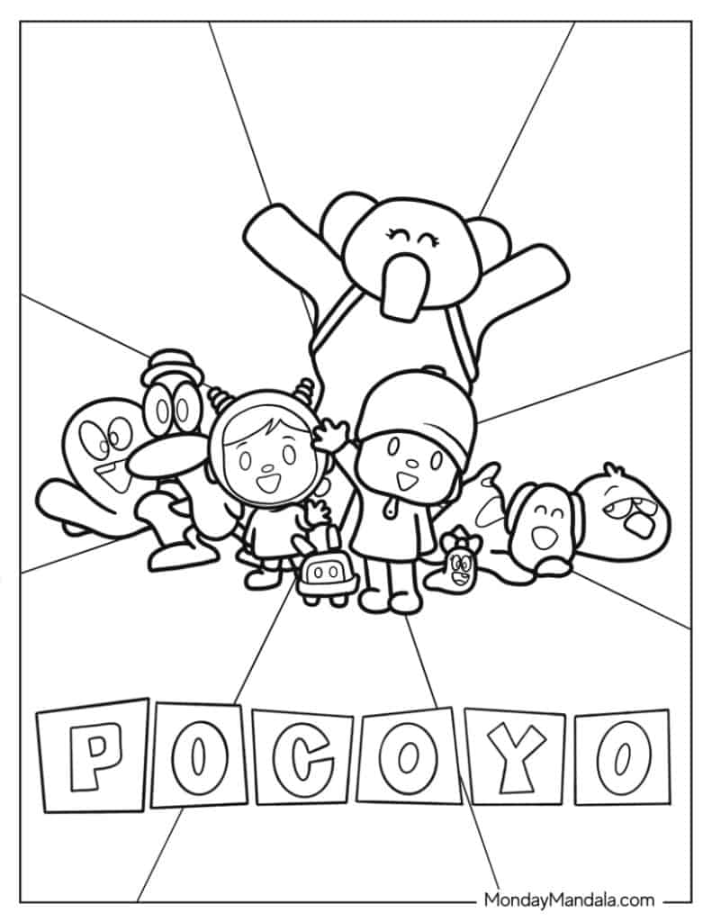 Pocoyo coloring pages free pdf printables
