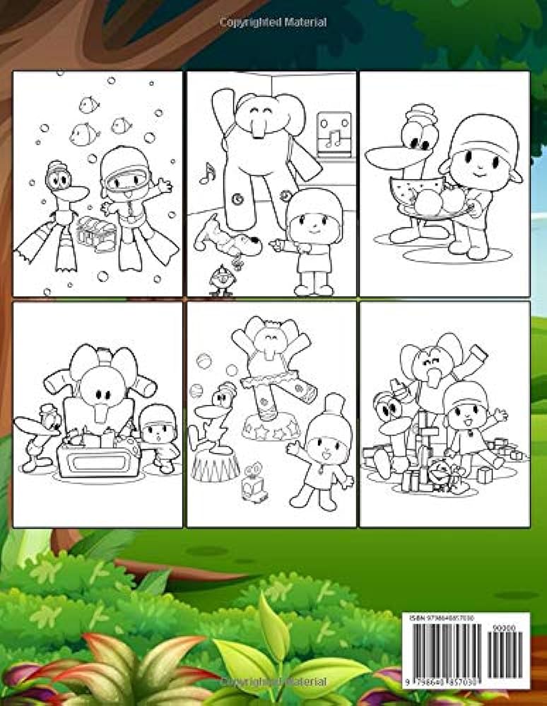 Pocoyo coloring book super coloring book for kids and fans â over giant great pages with premium quality images arashiro denny books