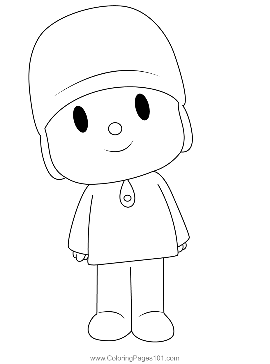 Nice look pocoyo coloring page for kids