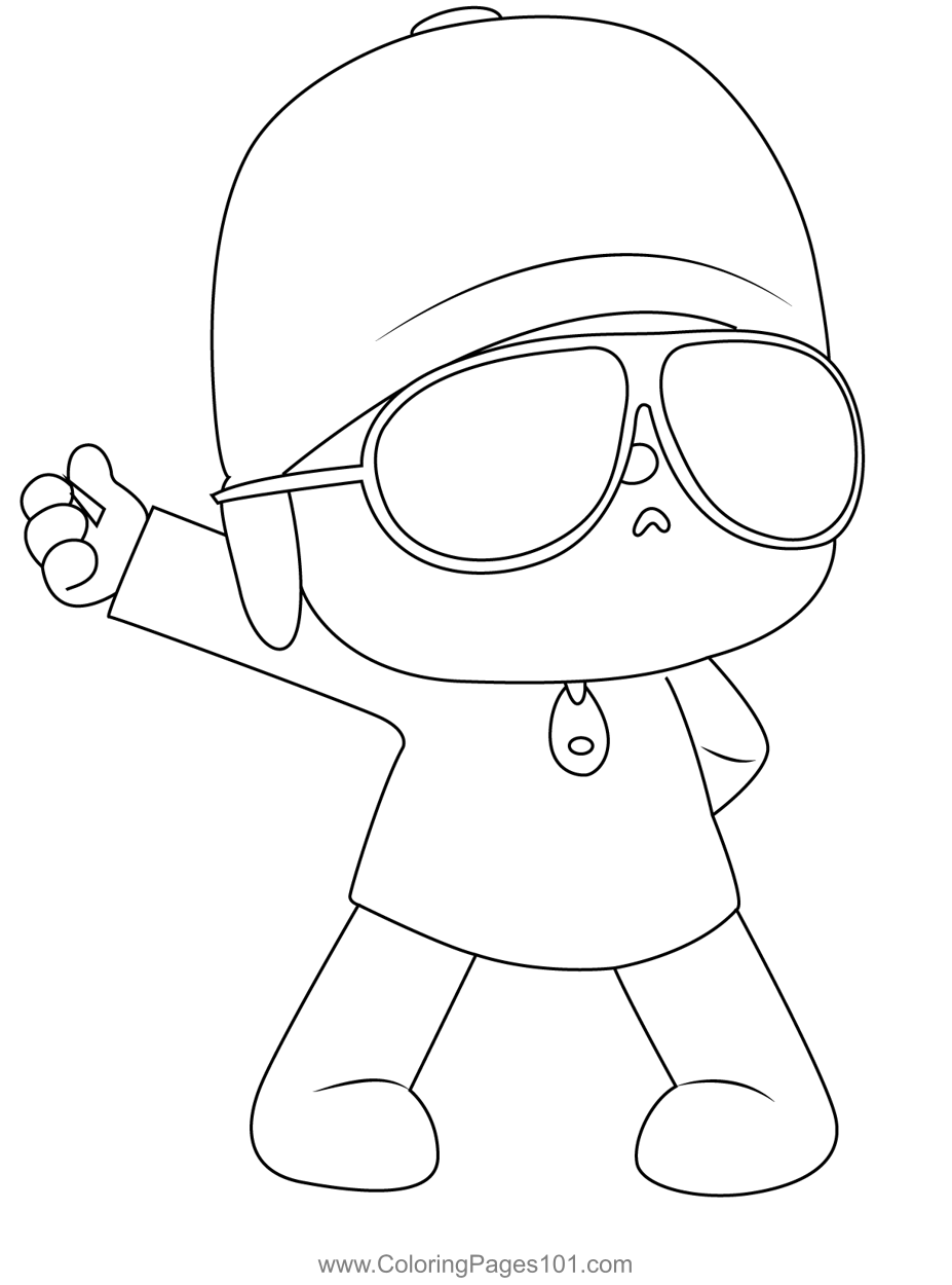 Cut pocoyo coloring page for kids