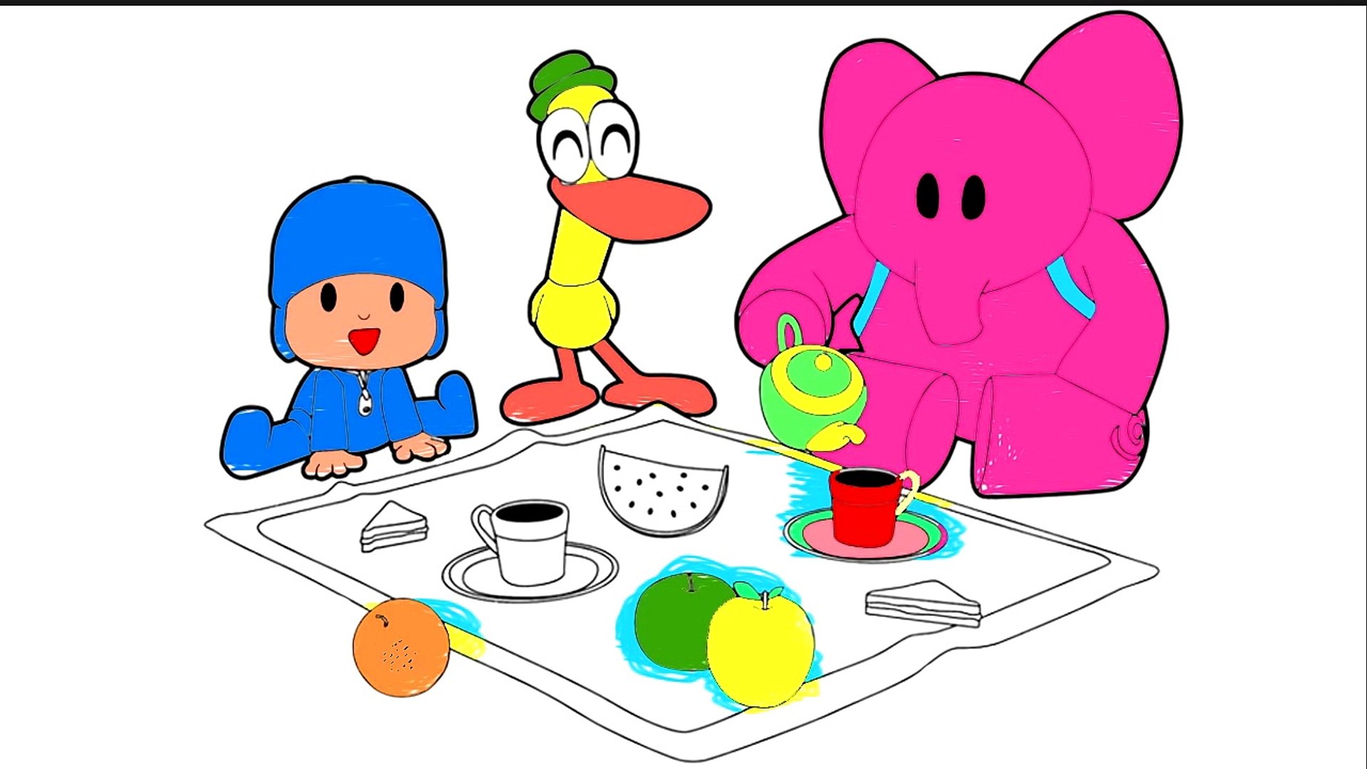 Pocoyo coloring for childrens coloring