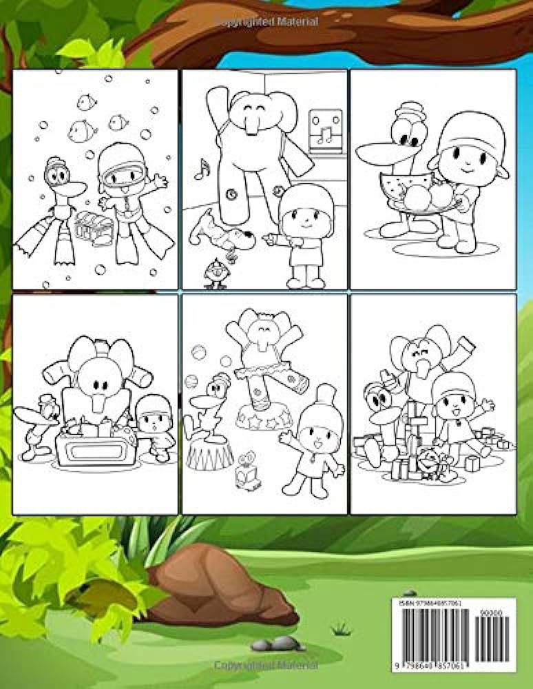 Pocoyo coloring book super coloring book for kids and fans â over giant great pages with premium quality images arashiro denny books