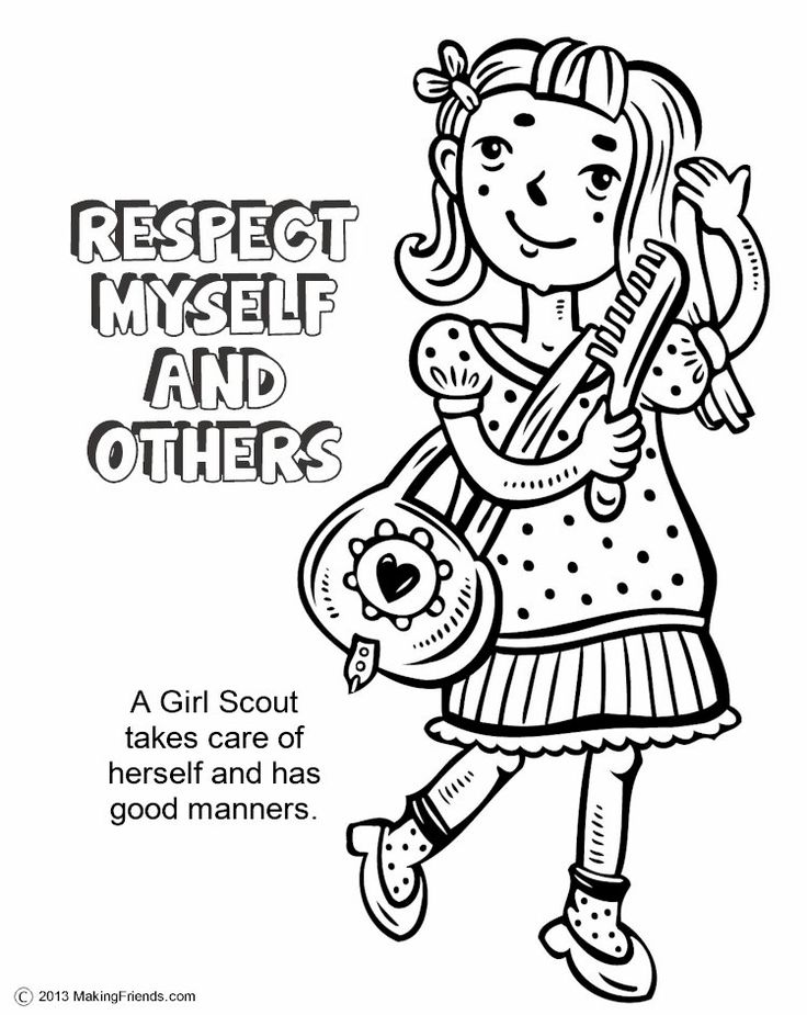 The law respect myself and others coloring page daisy girl scouts girl scouts girl scout mom