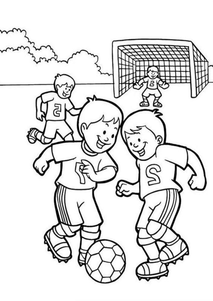 Free easy to print soccer coloring pages