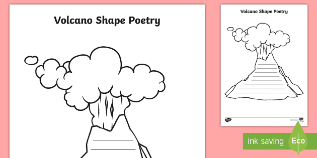 Volcano shape poetry template