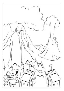 Experience the thrill of volcanic eruptions with our printable coloring pages