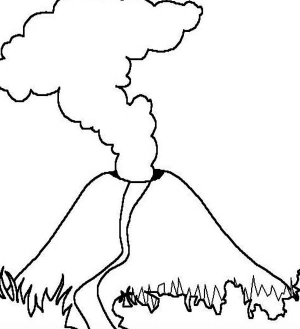 Volcano with magma eruption coloring page coloring pages volcano volcano pictures