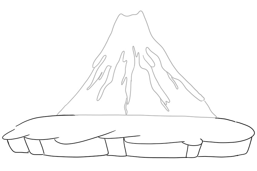 How to draw a volcano