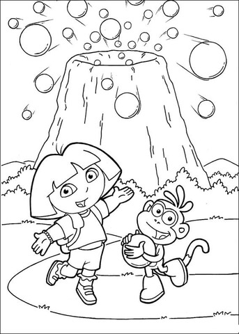 Volcano and balls coloring page free printable coloring pages