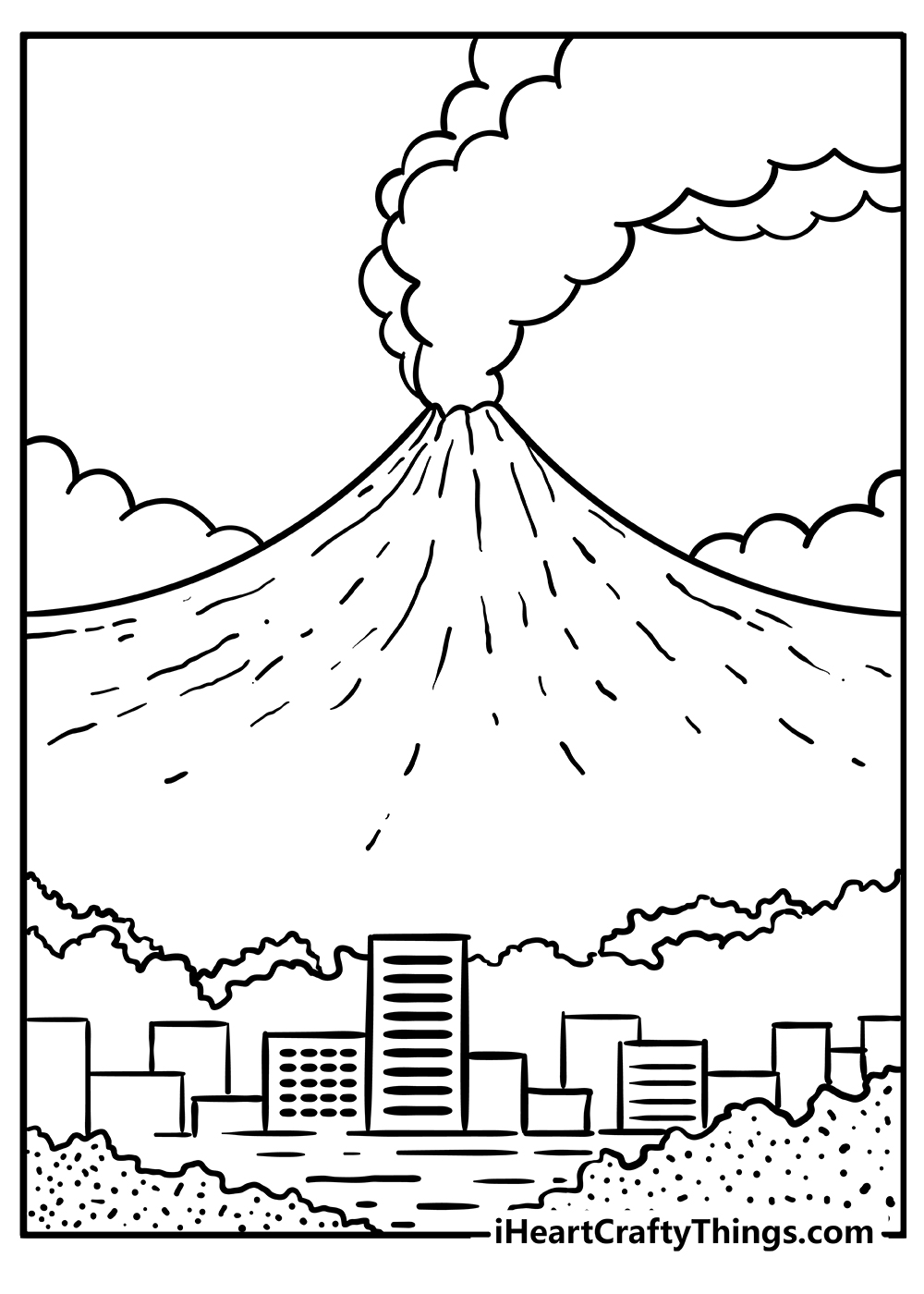 Volcano coloring pages free printables