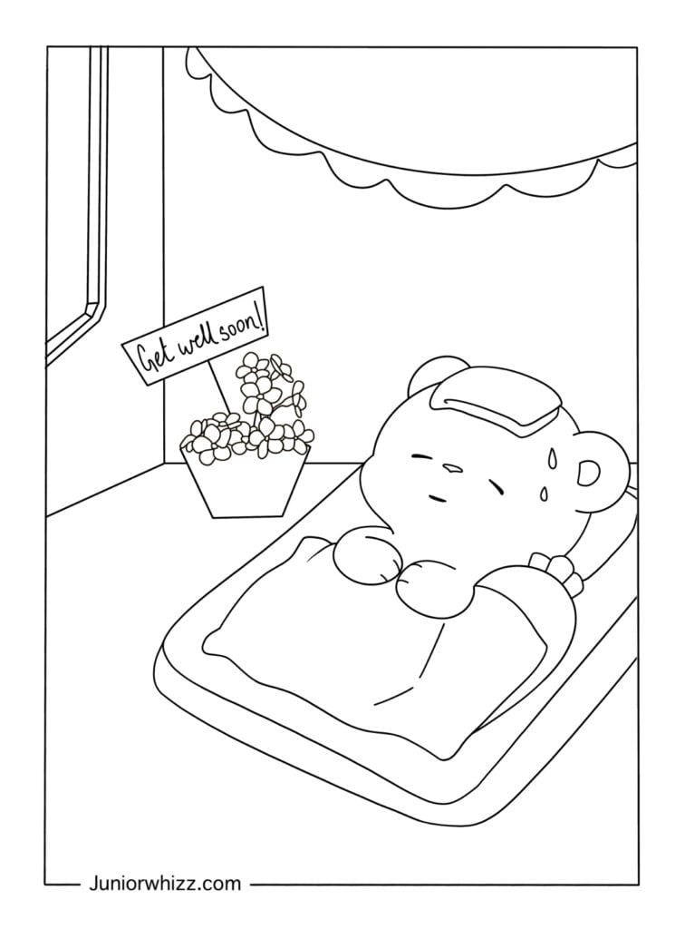 Get well soon coloring pages printable pdfs