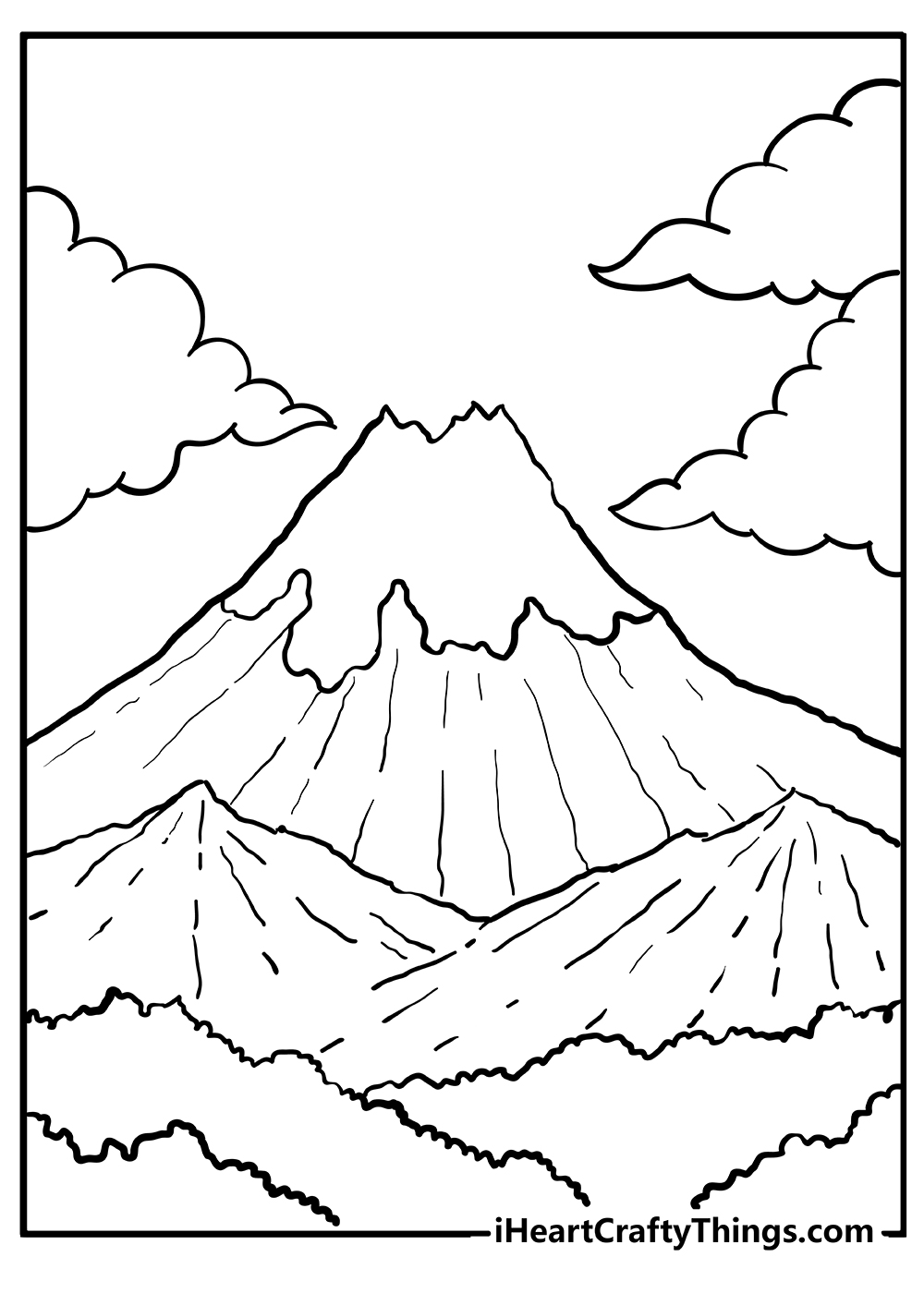 Volcano coloring pages free printables