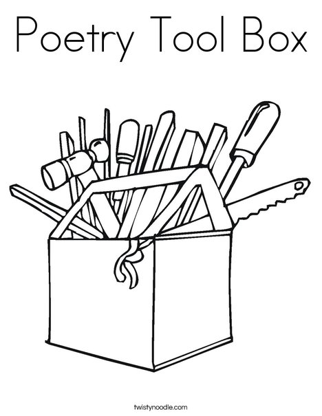 Poetry tool box coloring page