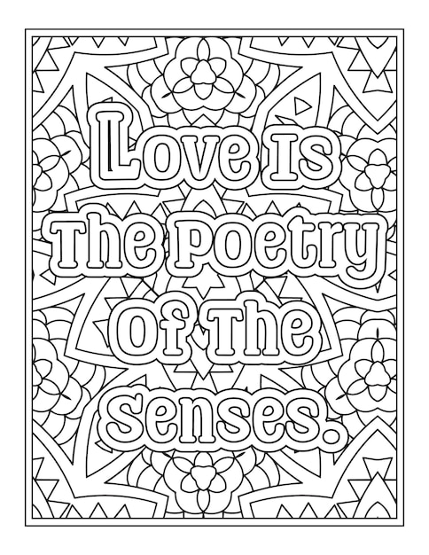 Premium vector valentine quotes coloring pages for kdp coloring pages