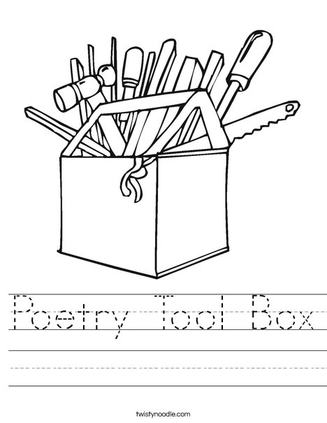 Poetry tool box worksheet