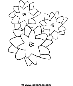 Christmas flower coloring page poinsettia picture to color