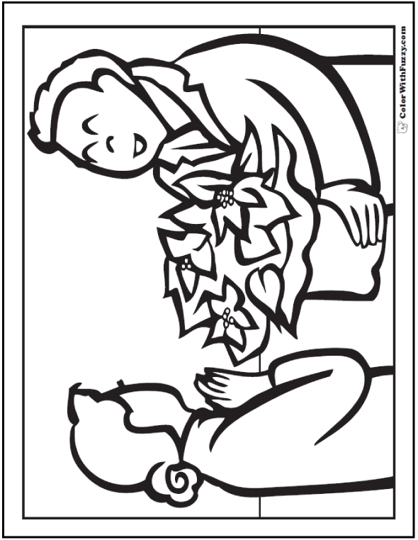 Poinsettia coloring page