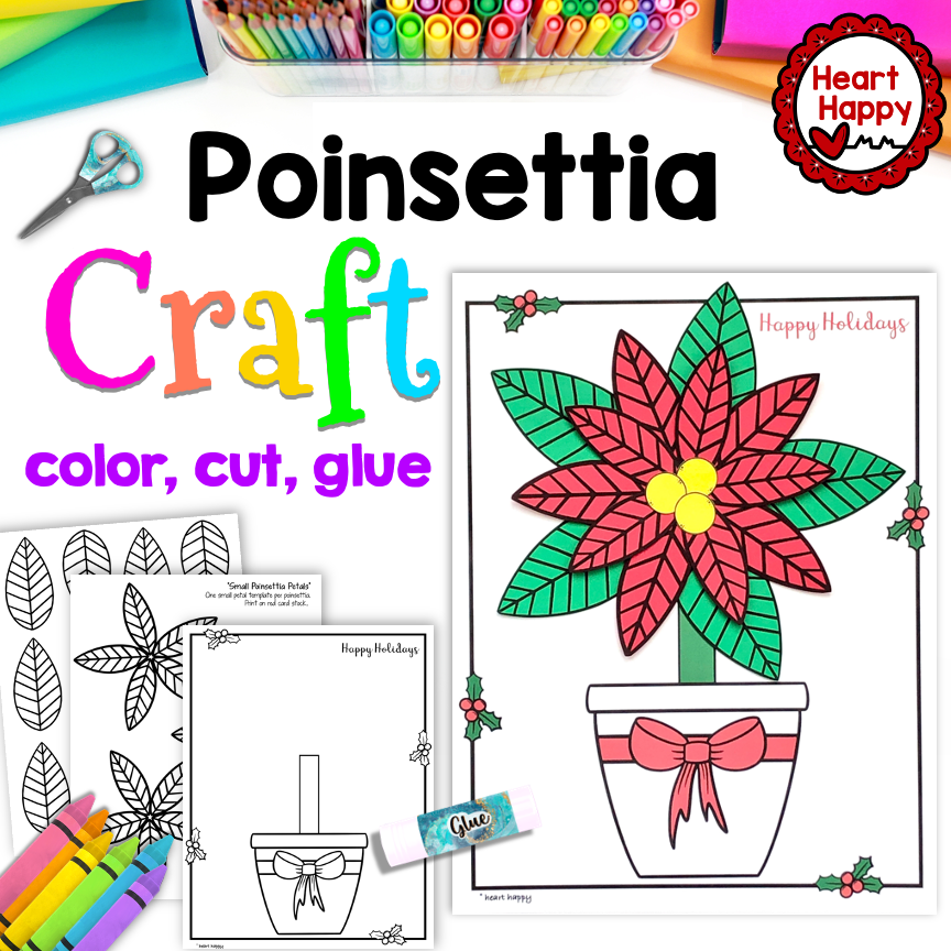 Poinsettia craft winter craft made by teachers