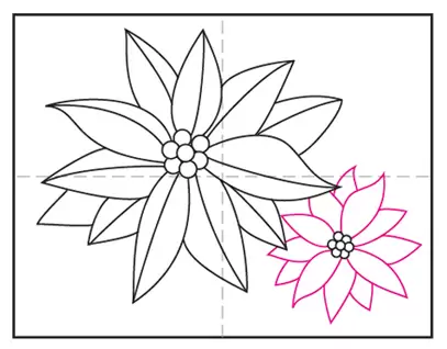 Easy how to draw a poinsettia tutorial poinsettia coloring page