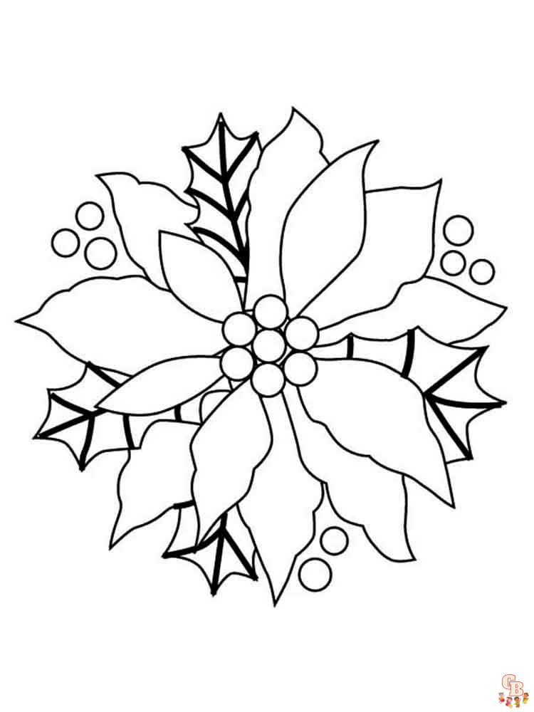 Get festive with poinsettia coloring pages