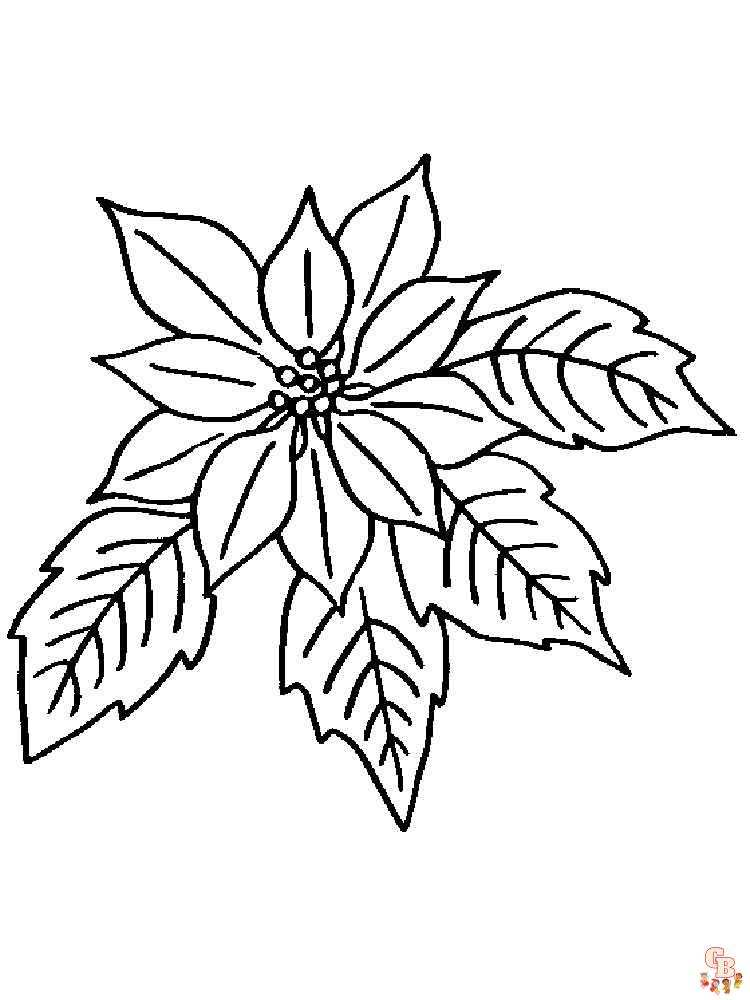 Get festive with poinsettia coloring pages