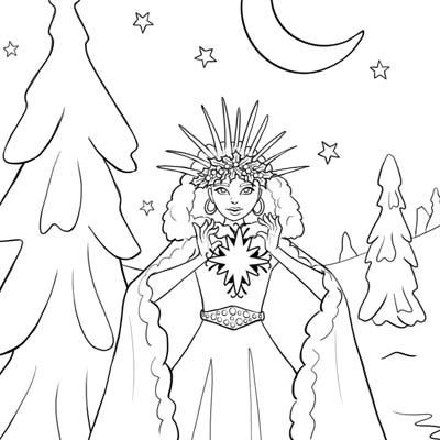 Winter solstice poinsettia coloring page c