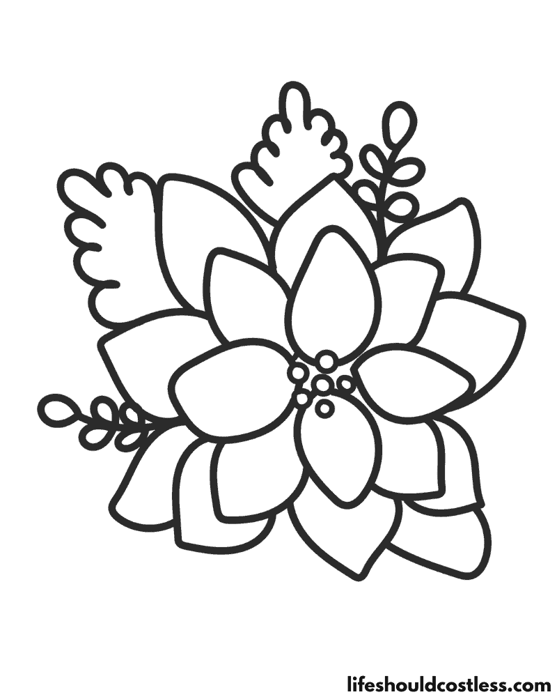 Poinsettia coloring pages free printable pdf templates