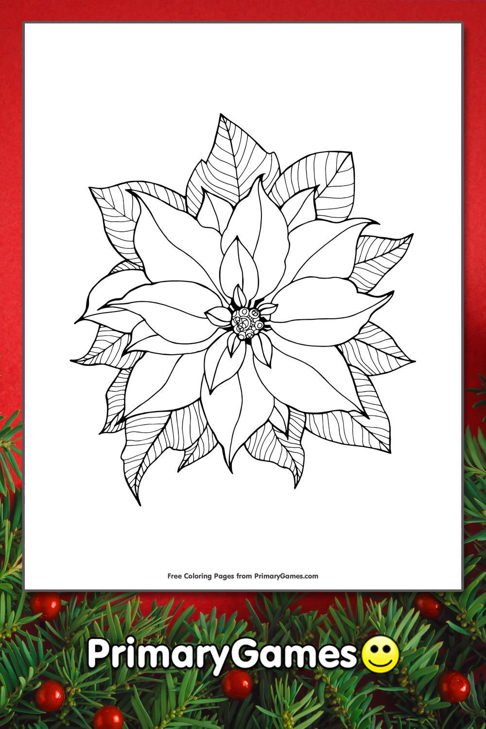 Poinsettia coloring page â free printable pdf from