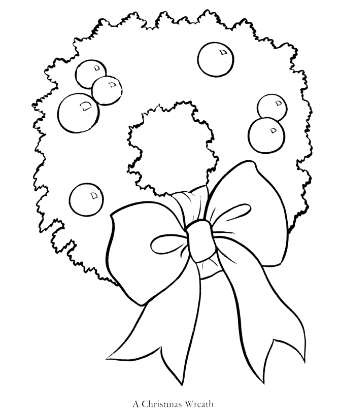 Bluebonkers wreaths mistletoe poinsettia holly coloring pages