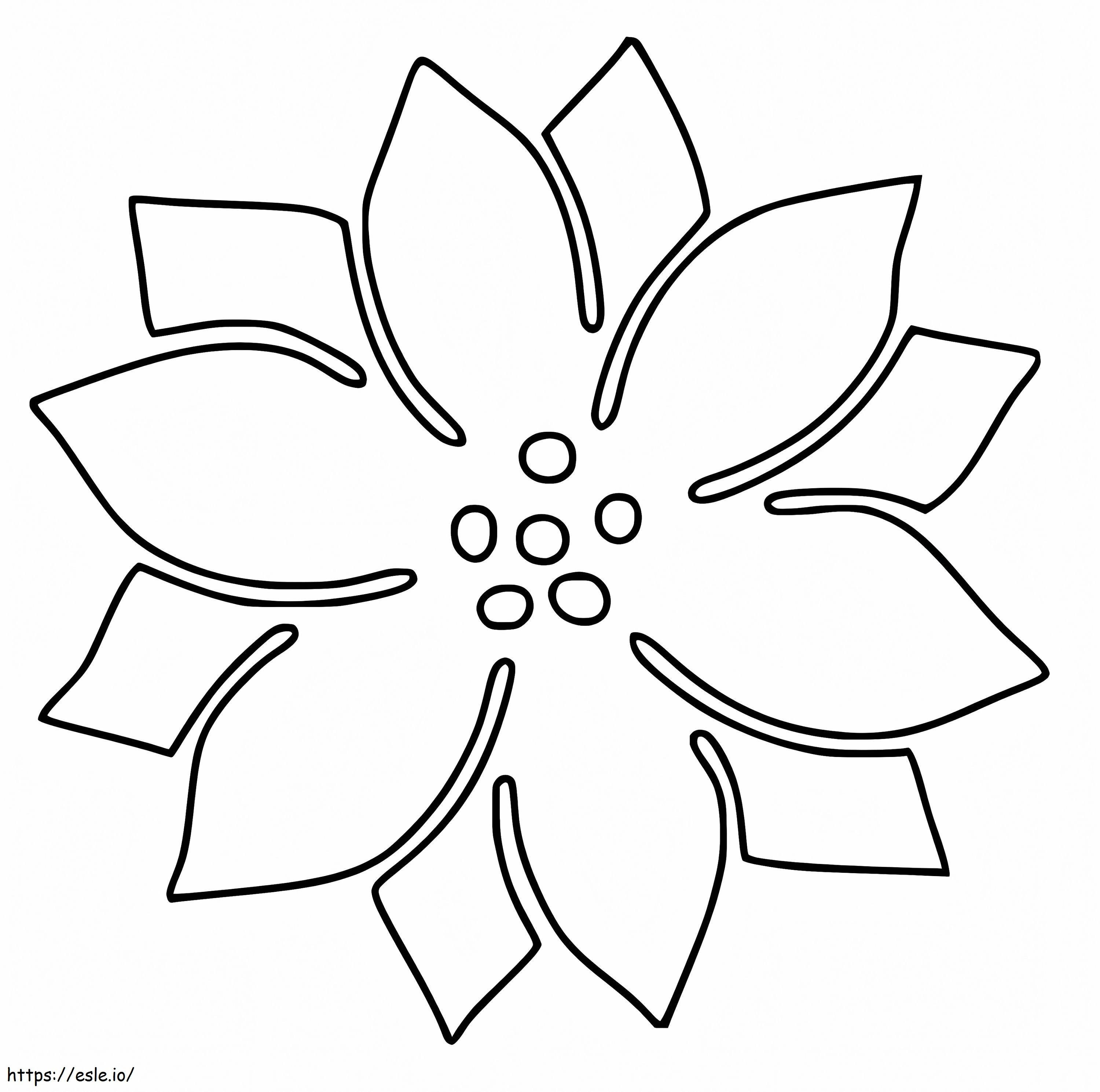 Simple poinsettia coloring page