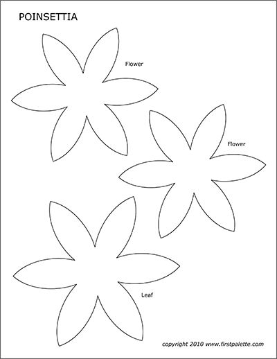 Festive poinsettia templates coloring pages for free firstpalette