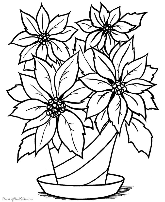 Christmas flower printable coloring pages flower coloring pages flower coloring sheets christmas coloring pages