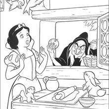 Poisoned apple and snow white coloring pages