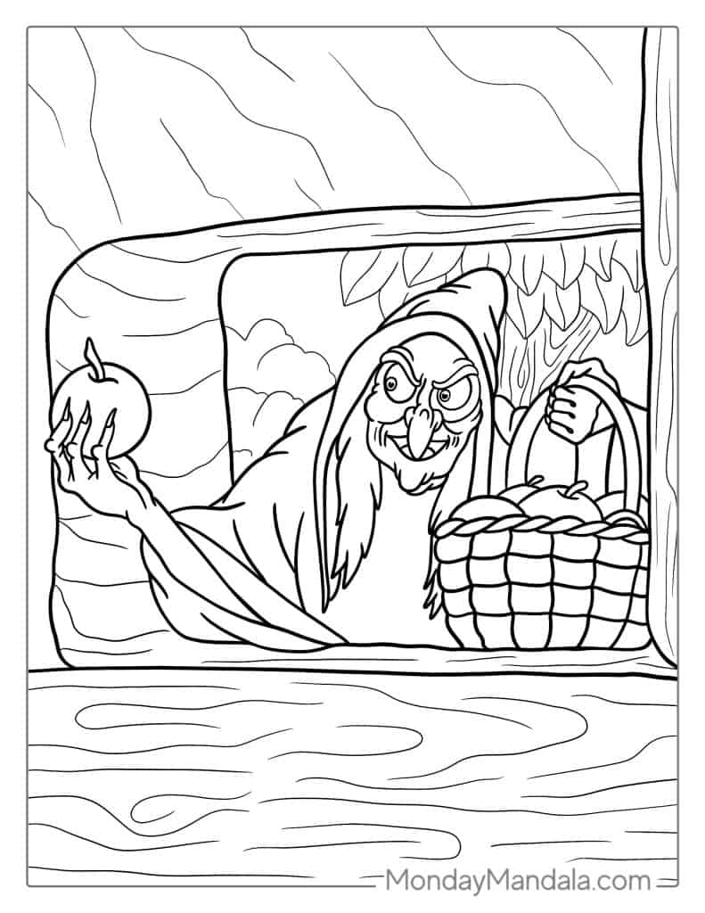 Snow white coloring pages free pdf printables